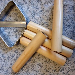 traditional Cannoli set stainless steel Cutter + 5 bamboo moulds * Sicilian/Italian dessert