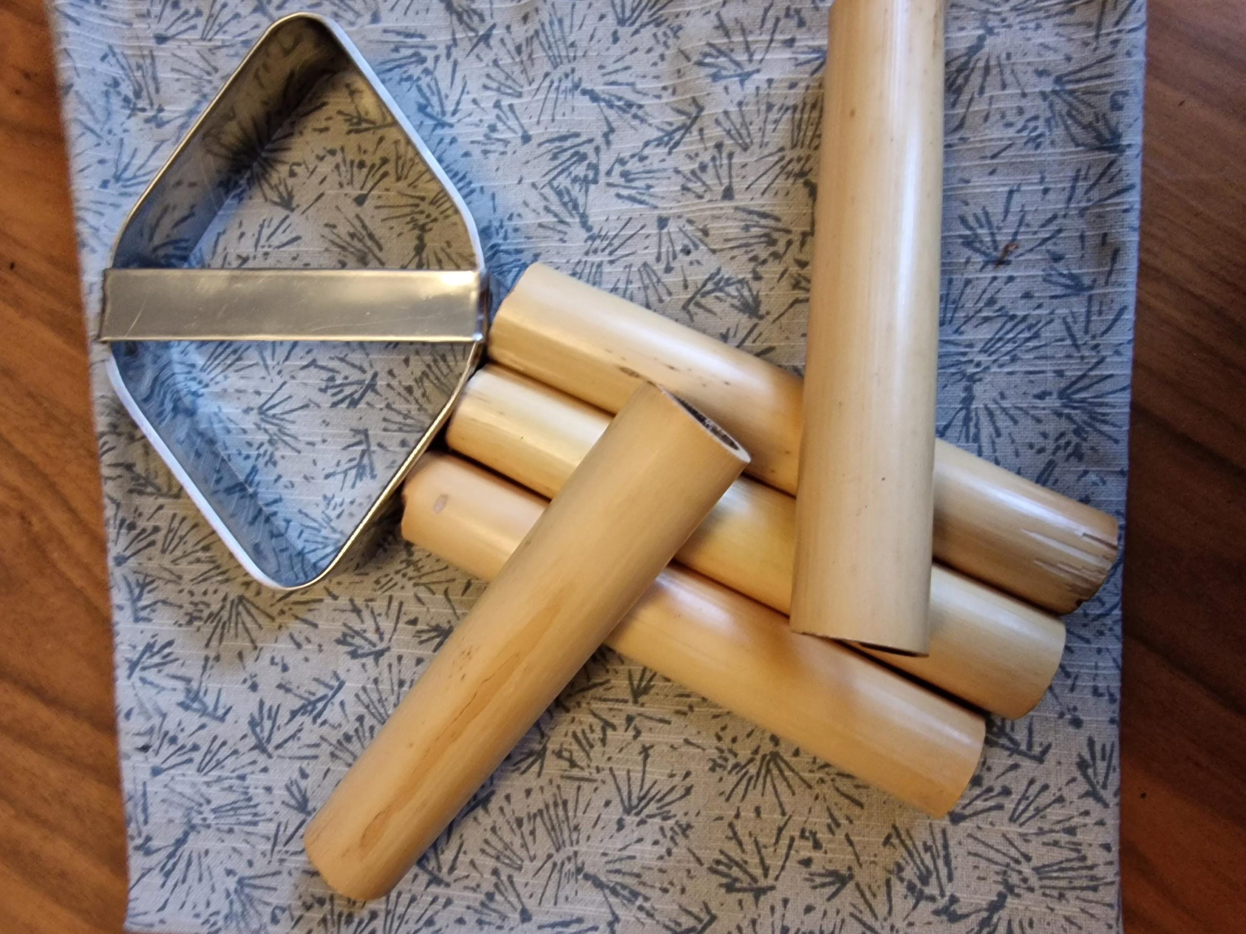 traditional Cannoli set stainless steel Cutter + 5 bamboo moulds * Sicilian/Italian dessert